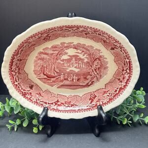 Mason’s Vista Red Mulberry Transferware Bowls‎ Set of 3 Oval Ironstone England